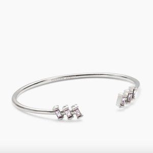 Kendra Scott Silver Cuff Bracelet in Lilac Crystal